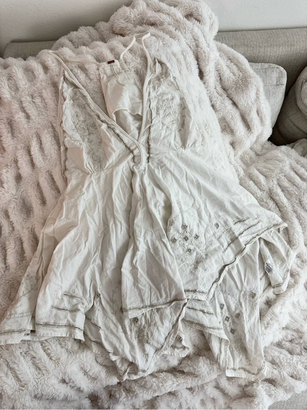 Free People Cream Textured Tank Top - Picture 2 of 4